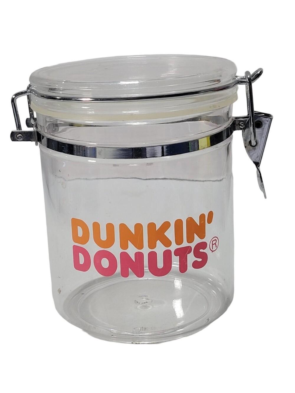 Dunkin' Donuts Clear Airtight Ground Coffee Container Scoop Holder Canister
